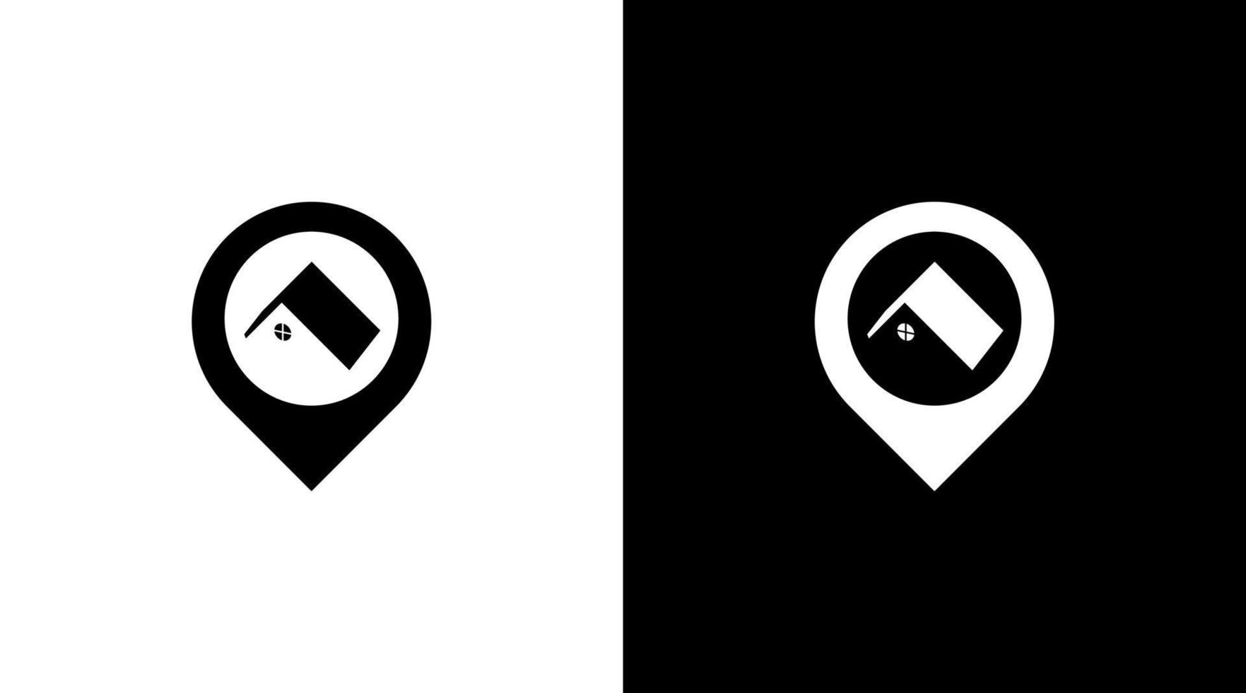 huis dak logo plaats pin GPS icoon illustratie stijl ontwerpen Sjablonen vector