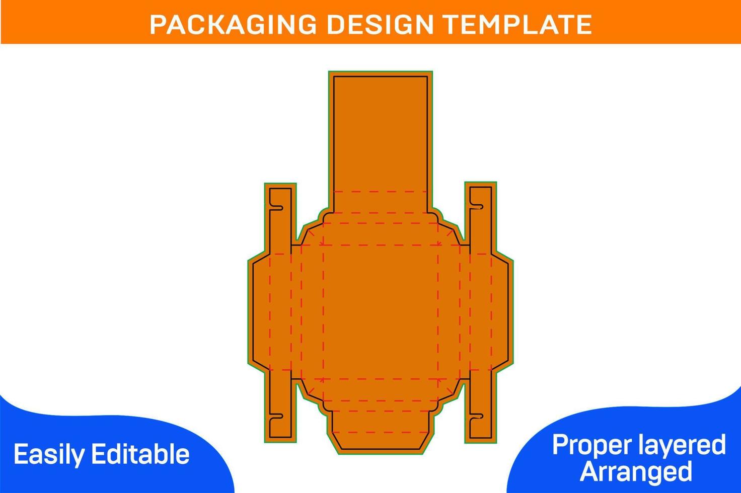 dubbele muur dienblad doos, dienbladen met deksel Hoes dieline sjabloon en 3d geven vector