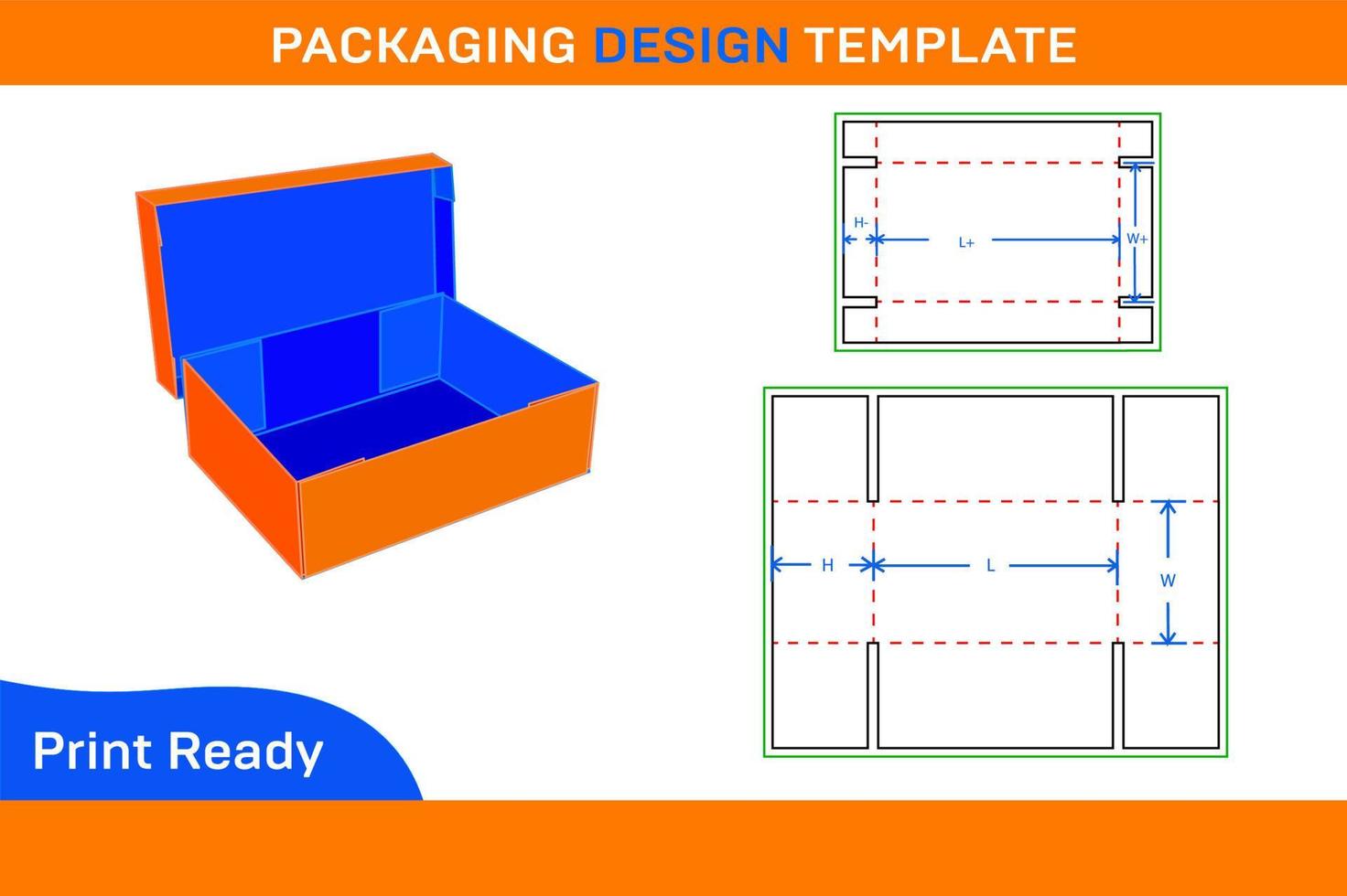 aanpasbaar gegolfd karton doos standaard- doos 3d geven en dieline sjabloon vector