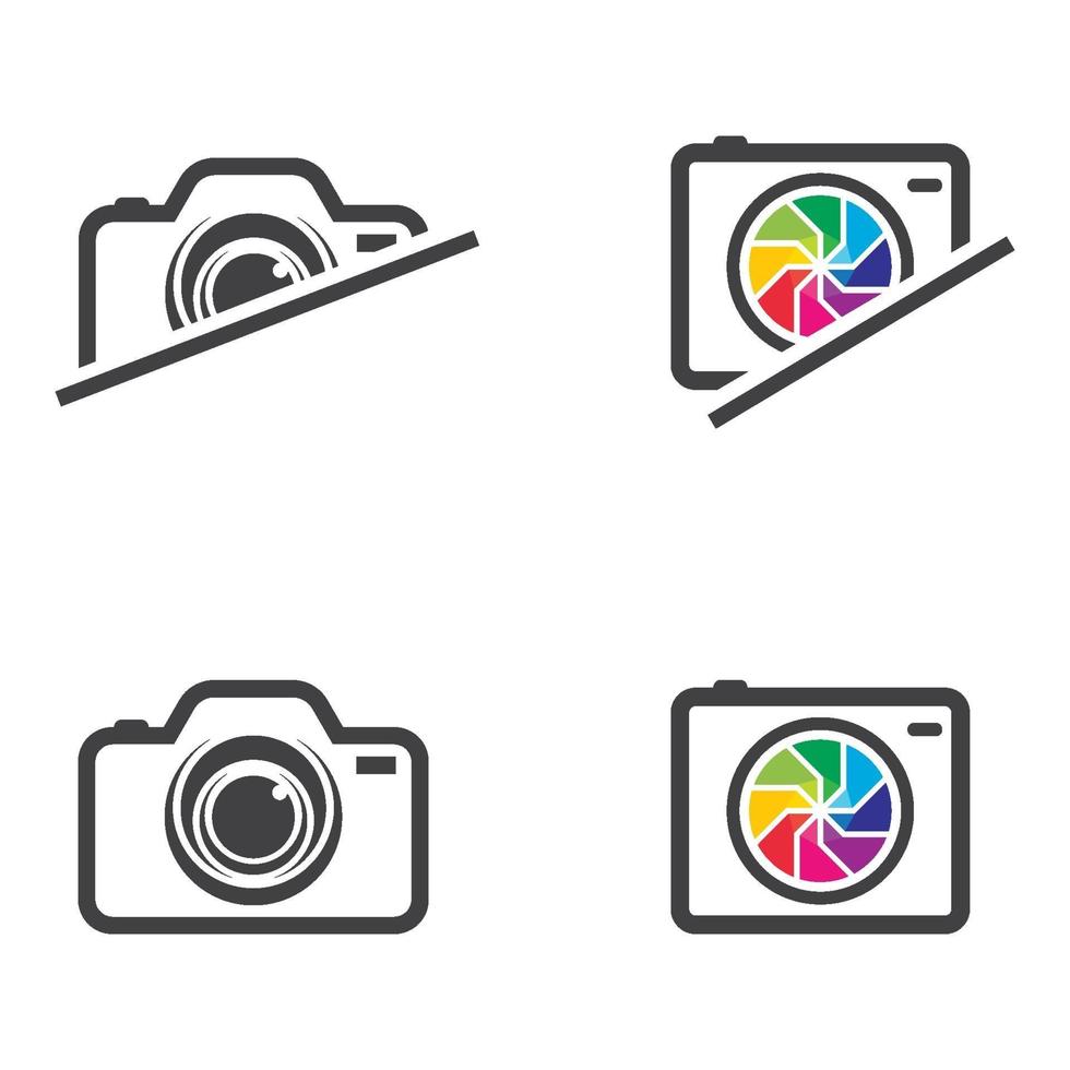 camera logo afbeeldingen instellen vector