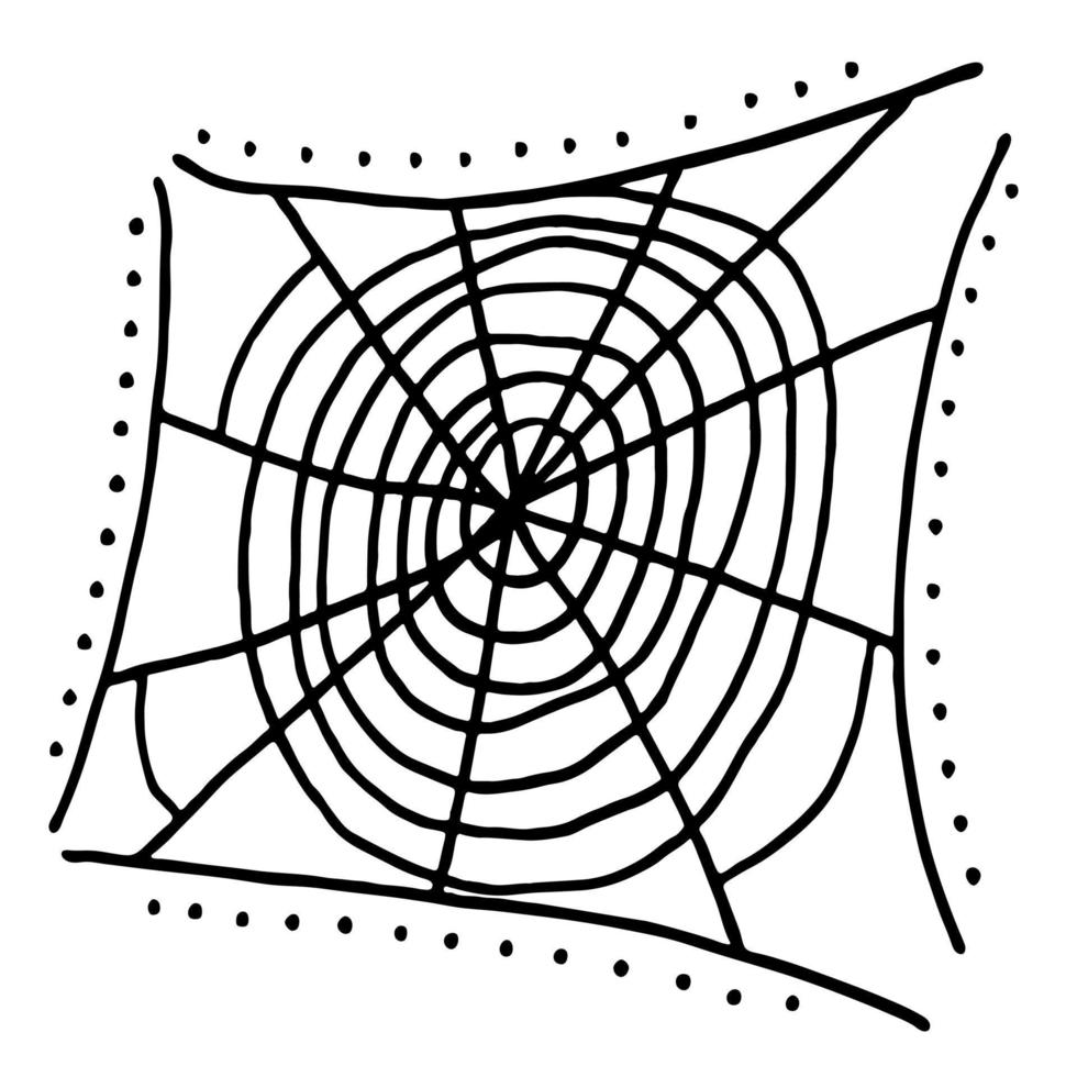 kattebelletje contouren van de web, spinneweb, spin web, flinterdun. halloween achtergrond creatief ontwerp. tekening vector. backdrop achtergrond. vector