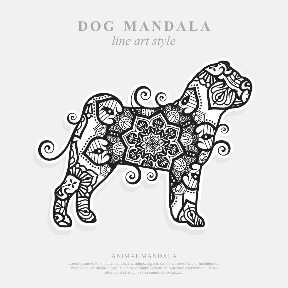hond mandala. vintage decoratieve elementen. oosters patroon, vectorillustratie. vector