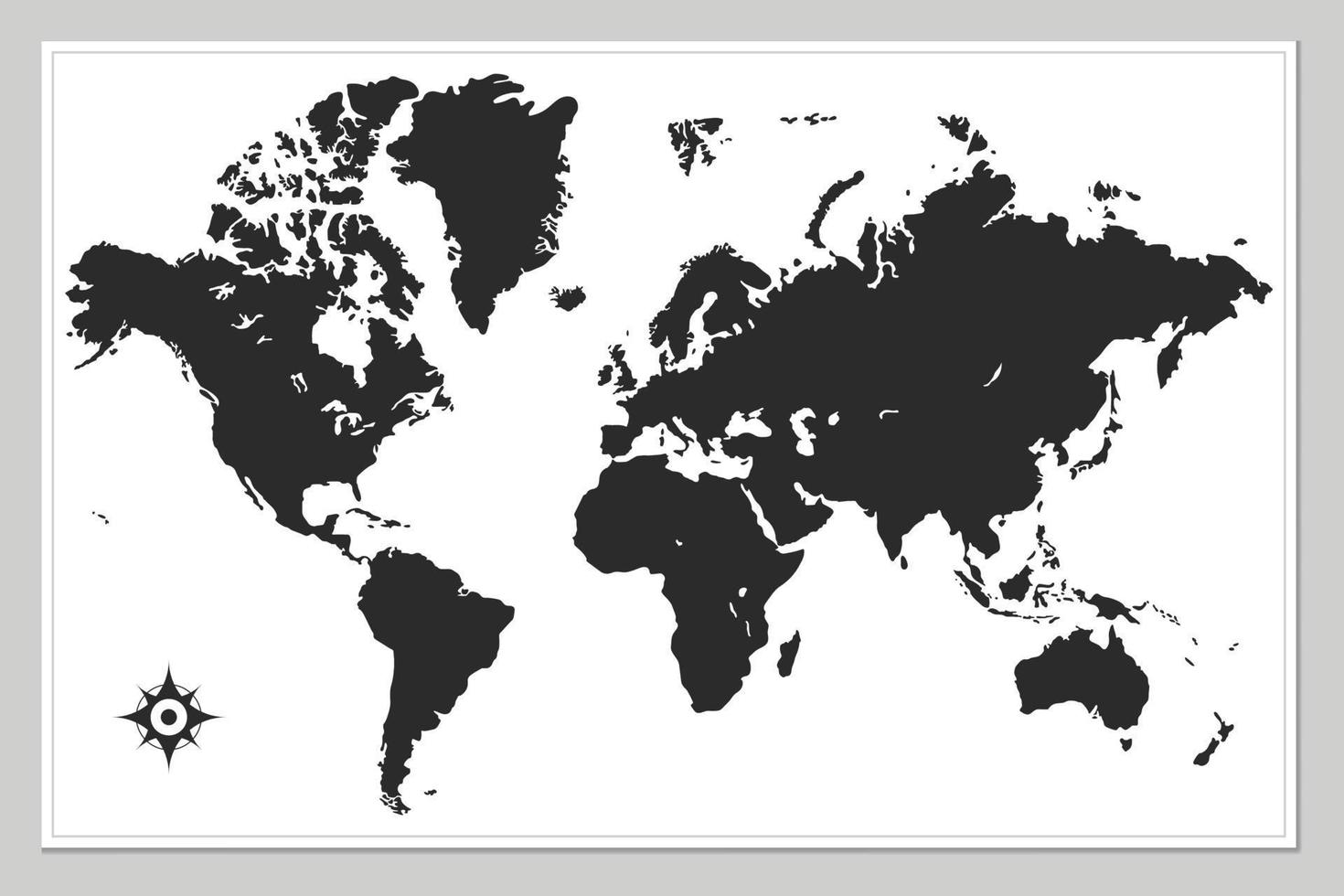 zwart en wit wereld kaart vector