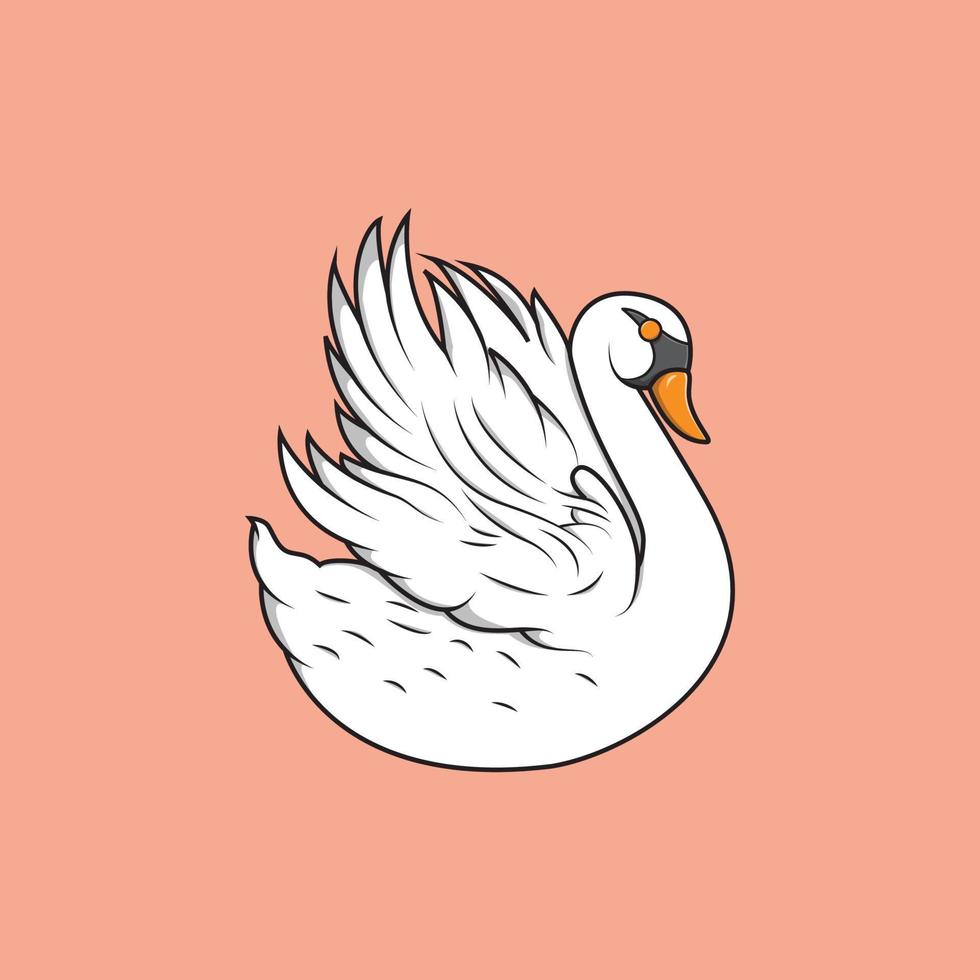 illustratie van een wit zwaan Aan een roze achtergrond symboliseert liefde vector