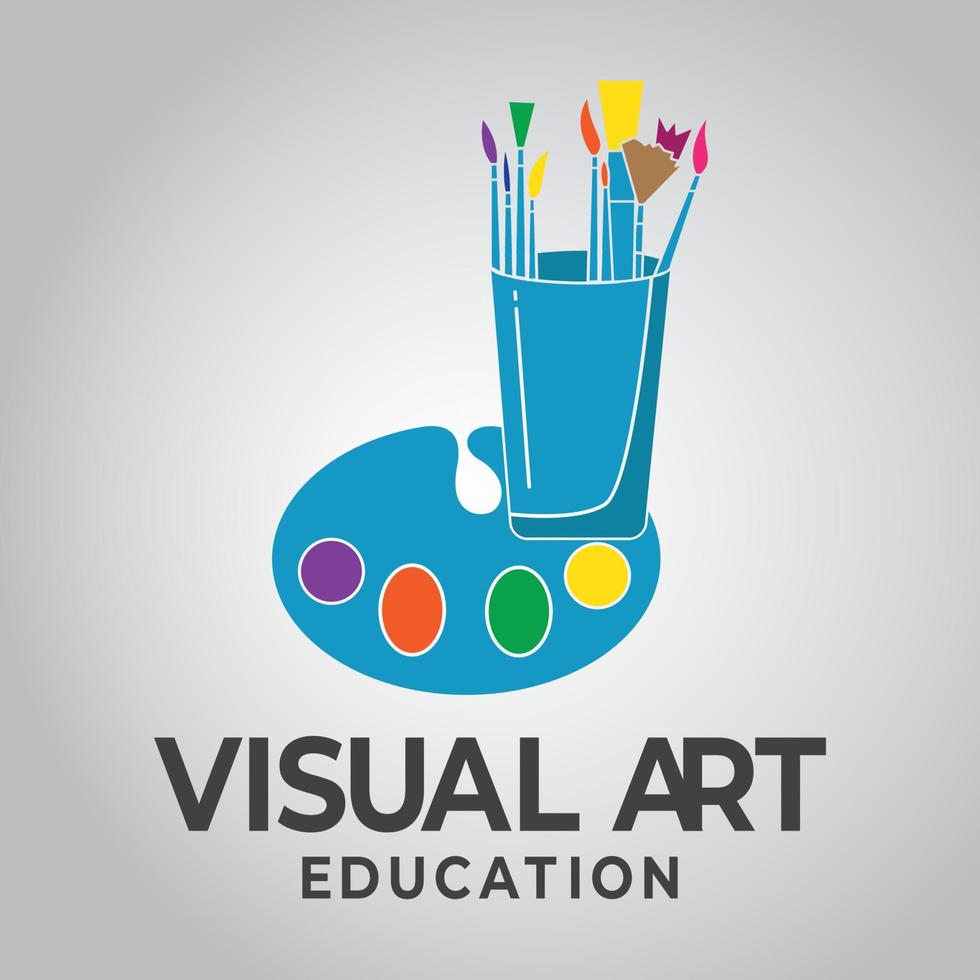logo ontwerp met kleur palet en schilderij borstel concept vector