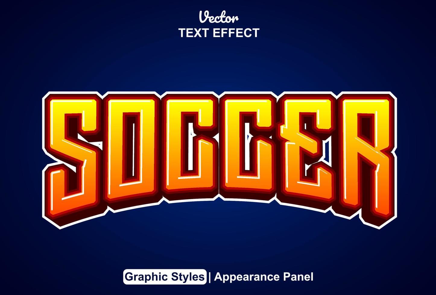 voetbal tekst effect met grafisch stijl en bewerkbaar. vector