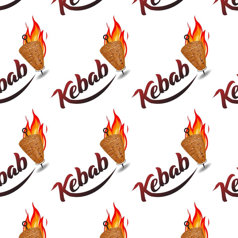 shoarma kebab logo patroon snel voedsel. naadloos patroon. vector