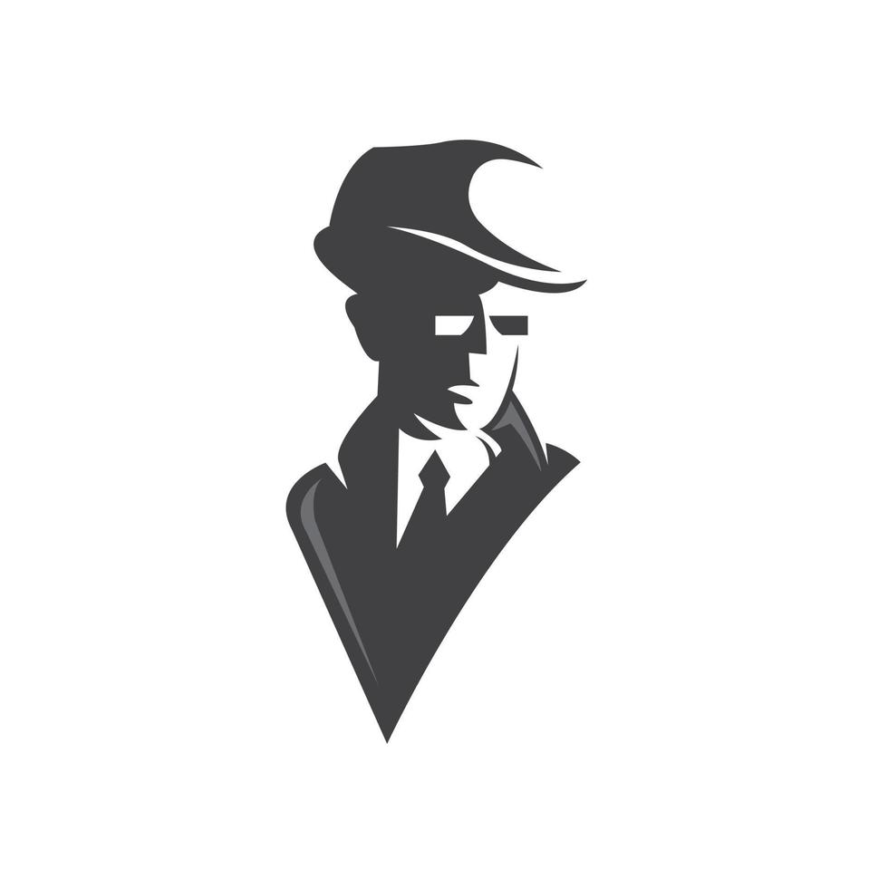 spion detective logo ontwerp sjabloon. crimineel internet hacker logo vector