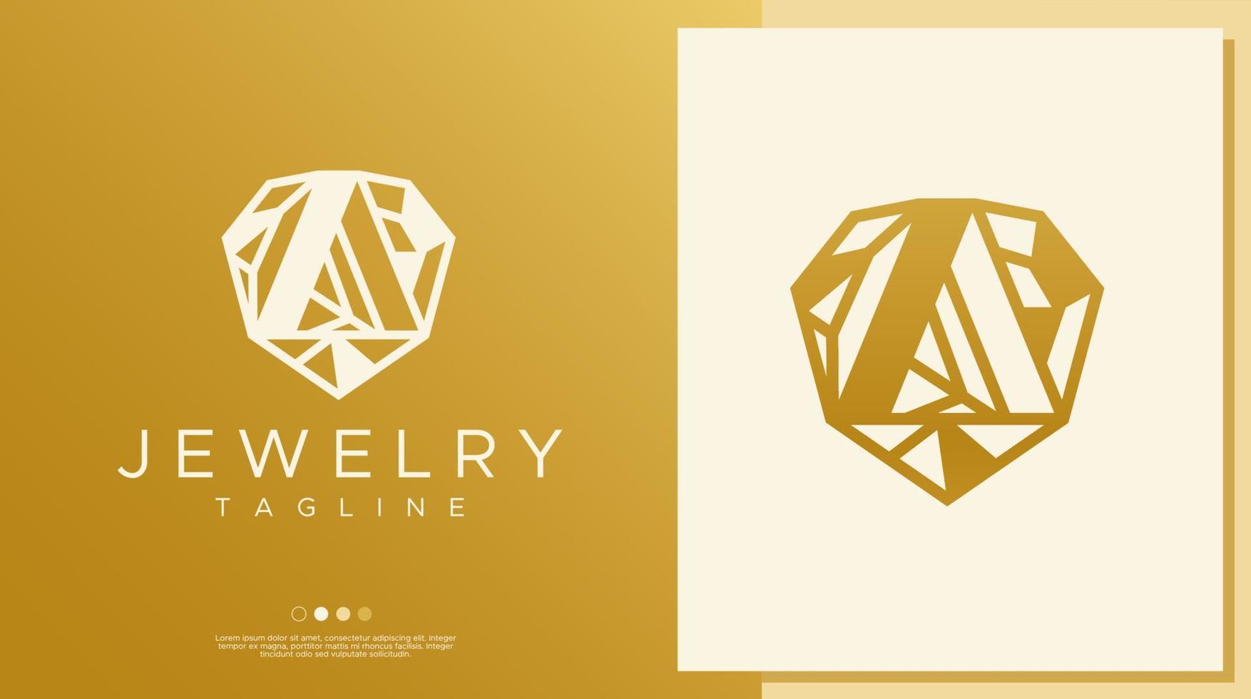 brief een diamant logo ontwerp sjabloon. luxe goud een sieraden eerste logo vector. vector