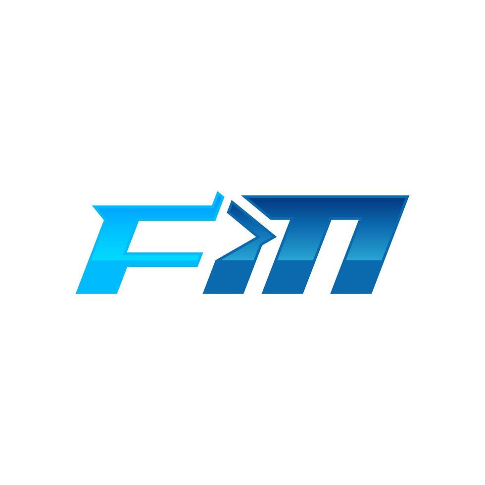 fm brief logo, eerste brief fm grafisch logo sjabloon, uniek monogram brief fm logo vector. eps10 vector