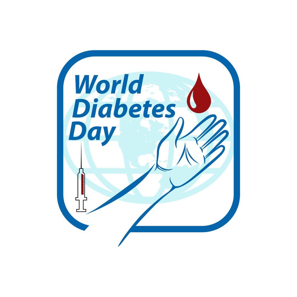 creatief illustratie, poster of banier voor wereld diabetes dag bewustzijn. met tekst 14e nov vector