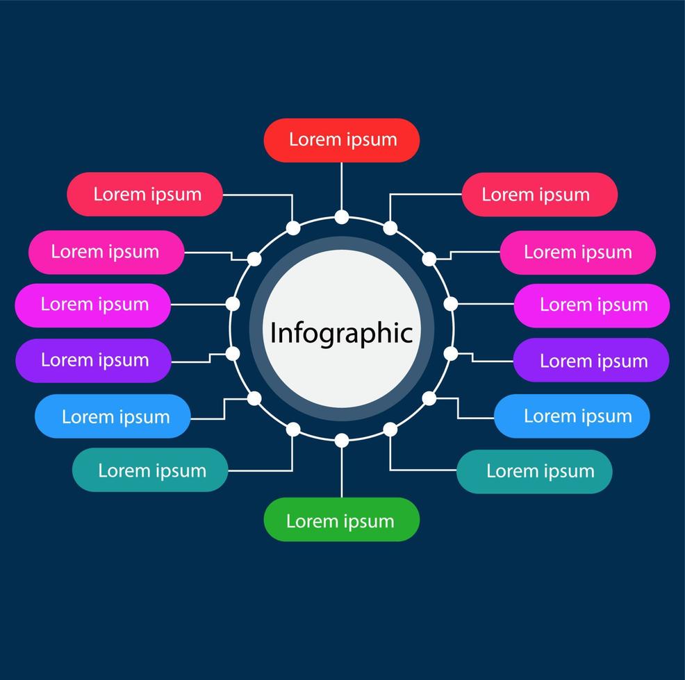 infographic sjabloon 14 points vector