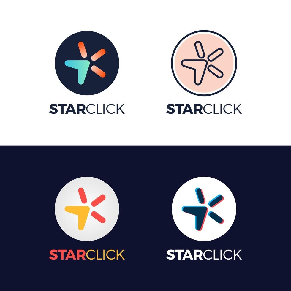 ster klik logo set vector