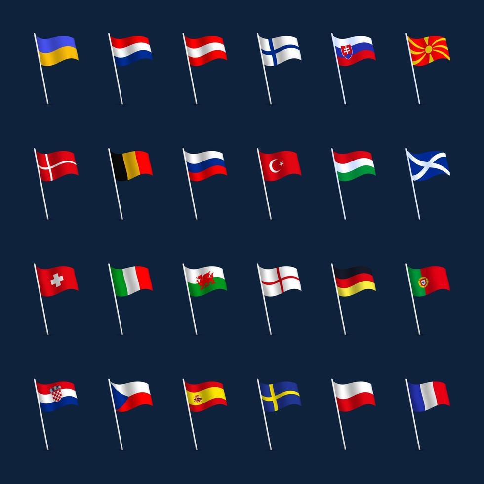 vlag van het land van Europa is ingesteld vector