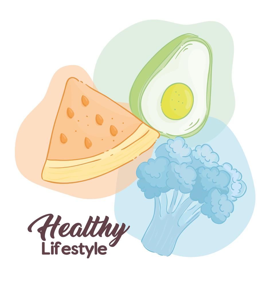 gezonde levensstijl banner met groenten en fruit vector