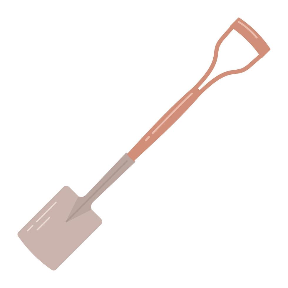 tuin spade geïsoleerd Aan wit achtergrond. tuin apparatuur, hulpmiddel. seizoensgebonden tuin werk. voorjaar vector illustratie.