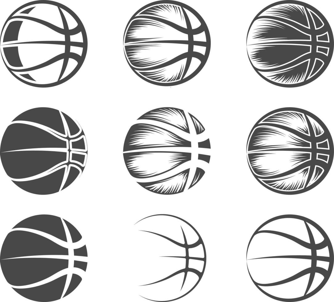 basketbal Op maat tekening vector ontwerp bundel