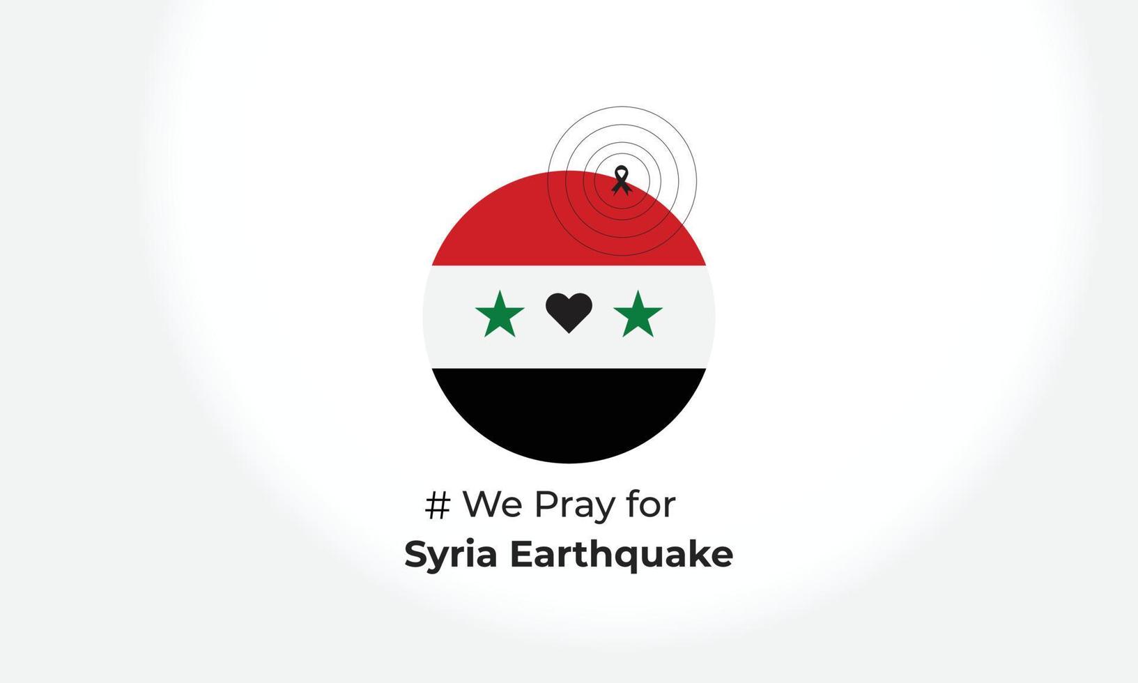 bidden voor Syrië aardbeving Syrië nationaal vlag en kaart illustratie aardbeving tragedie in Syrië achtergrond. Syrië aardbeving ramp februari 5, 2023 vector