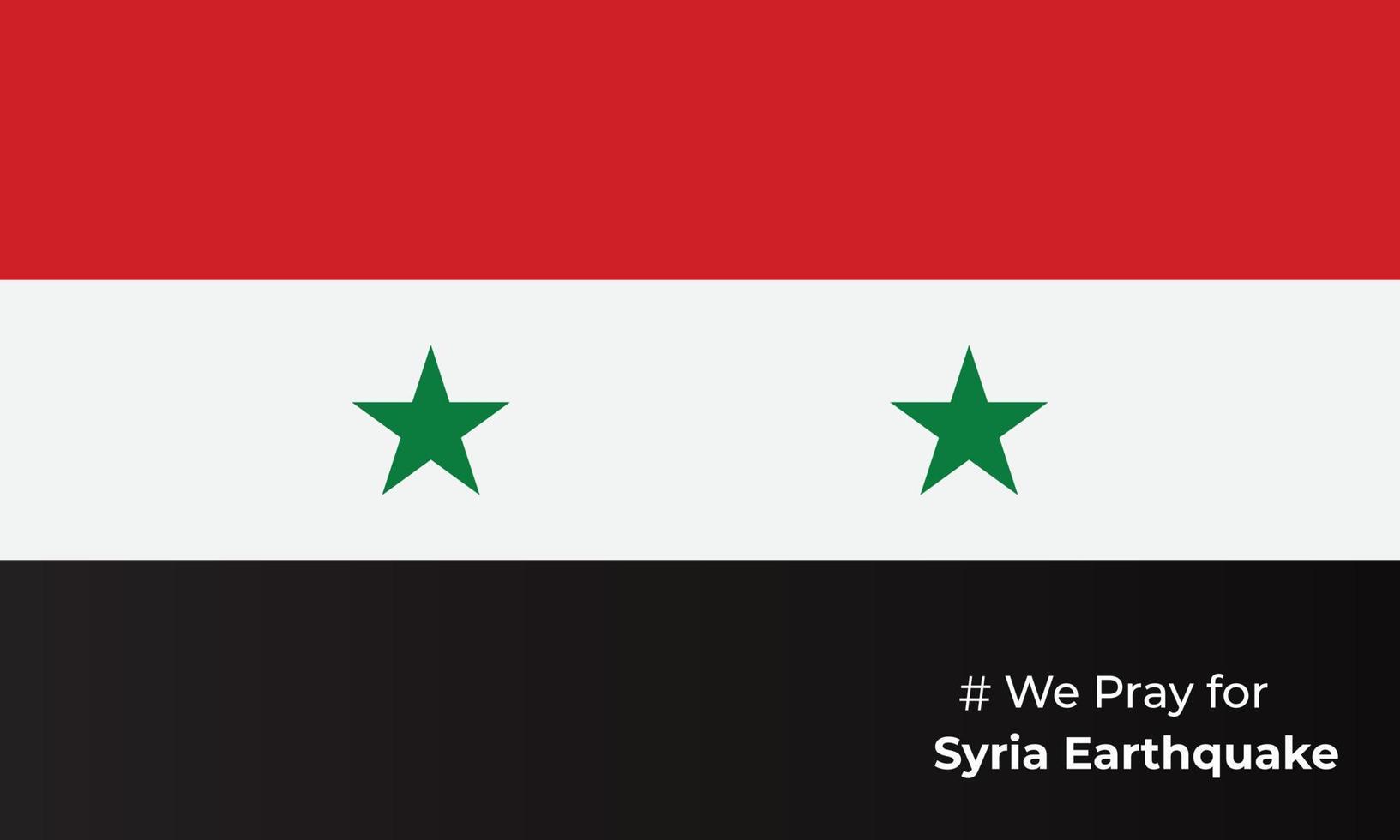 bidden voor Syrië aardbeving Syrië nationaal vlag en kaart illustratie aardbeving tragedie in Syrië achtergrond. Syrië aardbeving ramp februari 5, 2023 vector