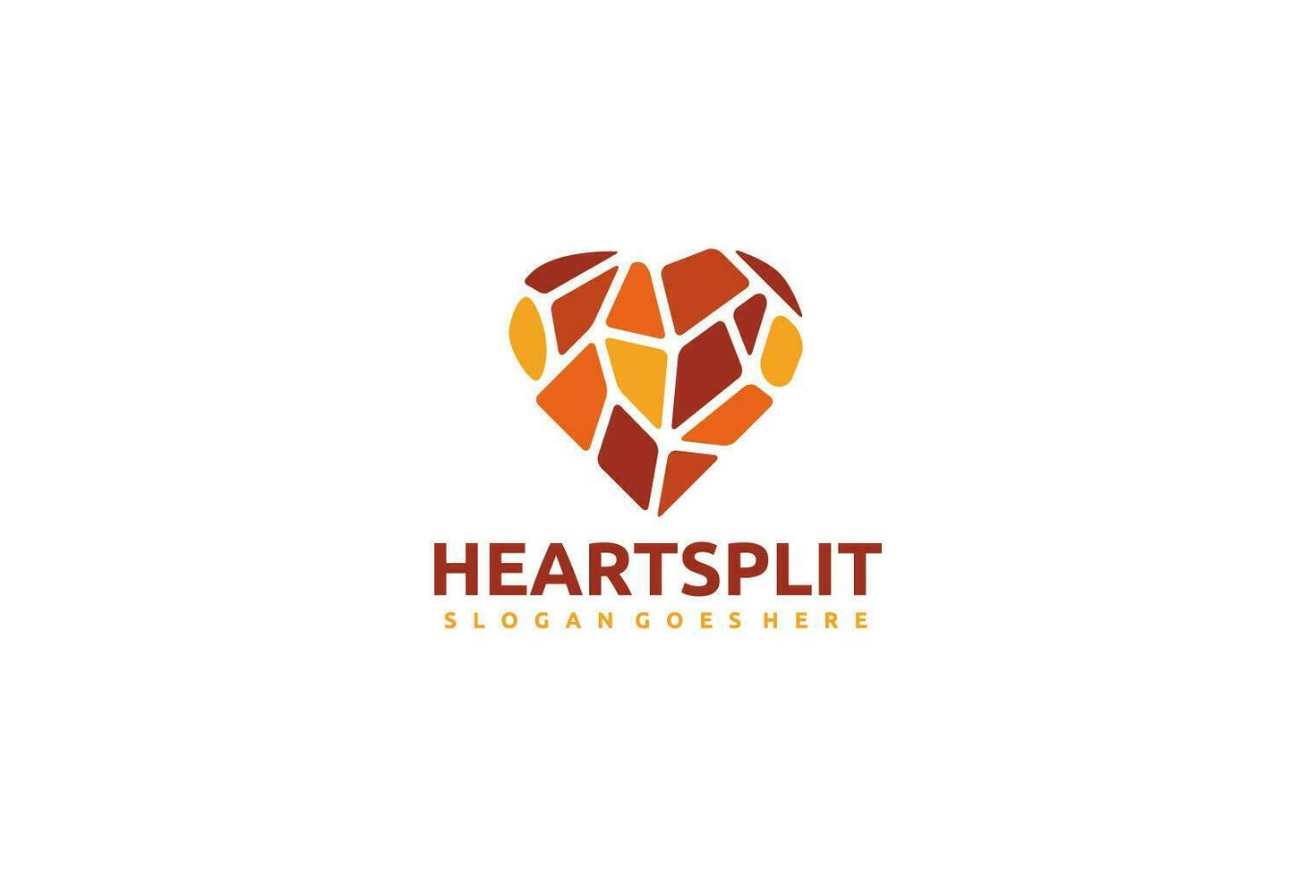 Mosaic Heart-logo vector