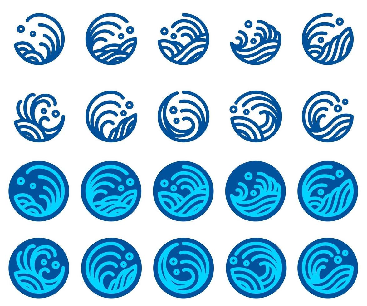 watergolf logo ontwerp vector set