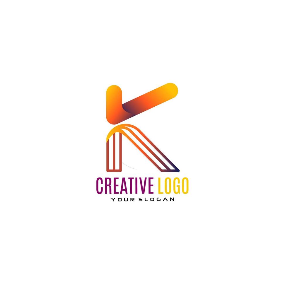 creatief brief k logo ontwerp. vector