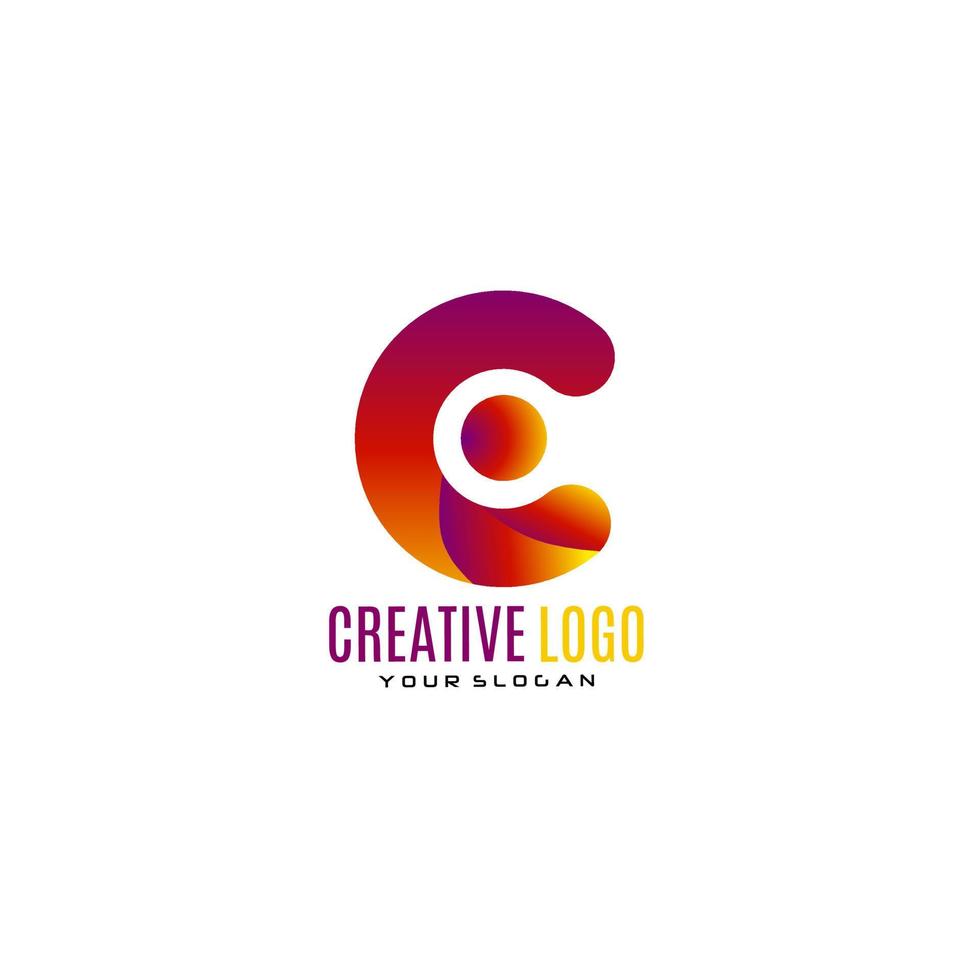 creatief brief c logo ontwerp. vector