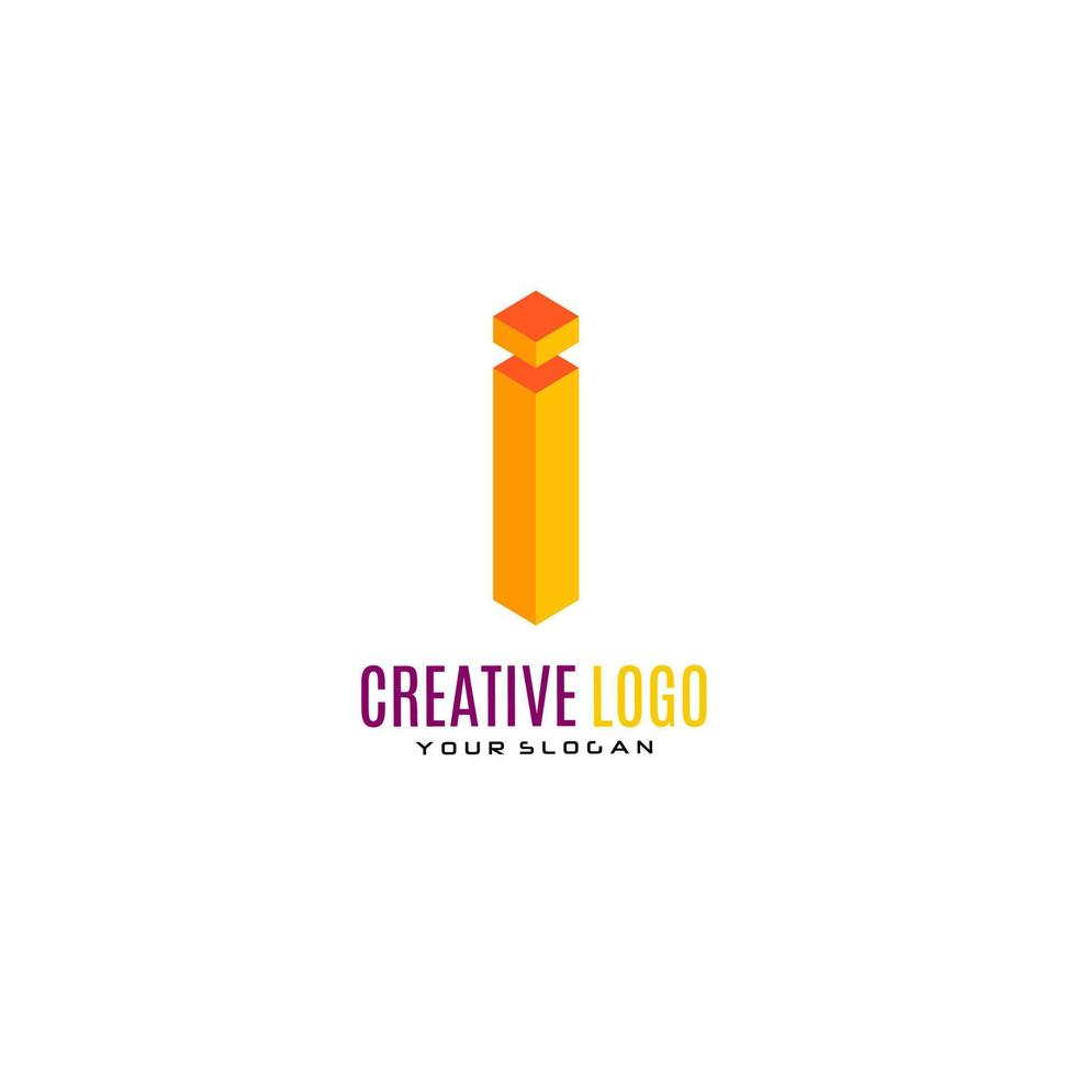 creatief brief ik logo ontwerp. vector