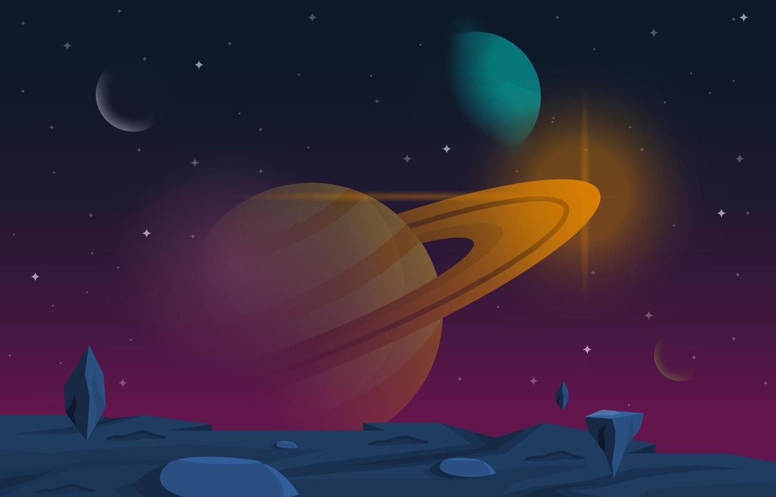 landschapsoppervlak van science fiction fantasie planeet illustratie vector