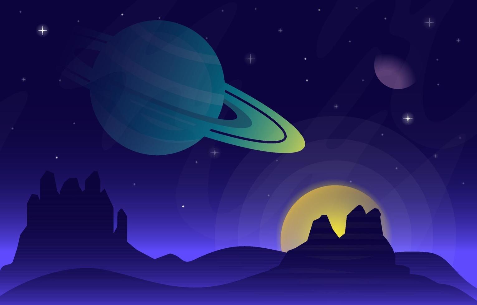 landschapsoppervlak van science fiction fantasie planeet illustratie vector