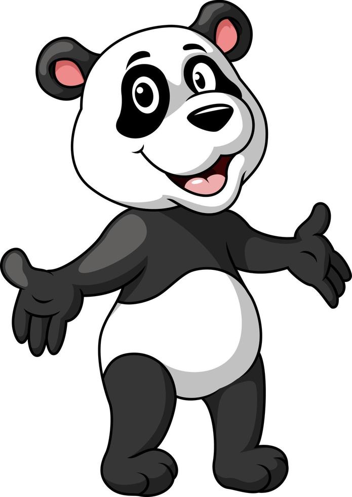 schattig weinig panda tekenfilm presenteren vector