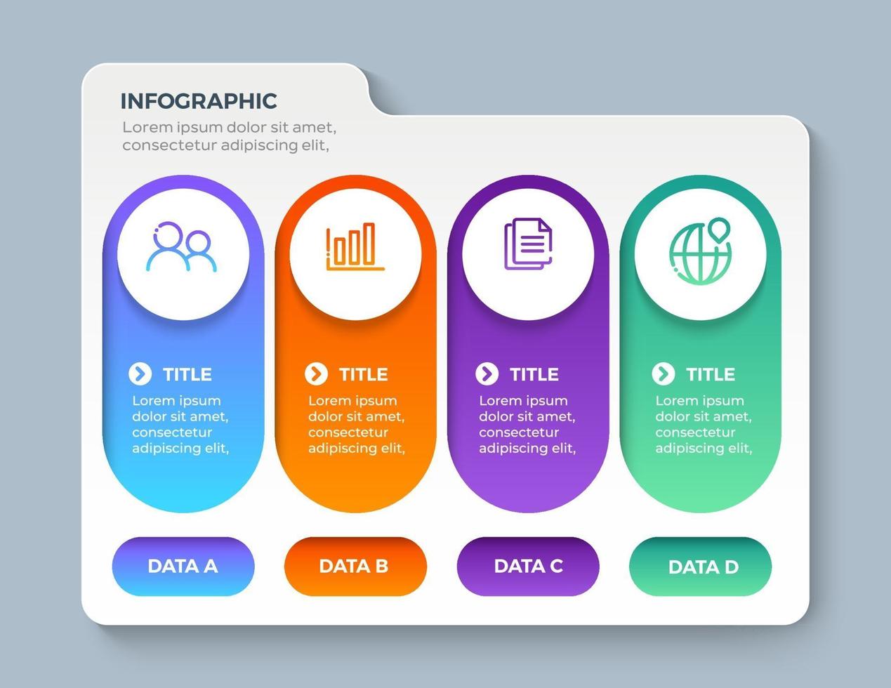 presentatie zakelijke infographic sjabloon met 4 opties vector