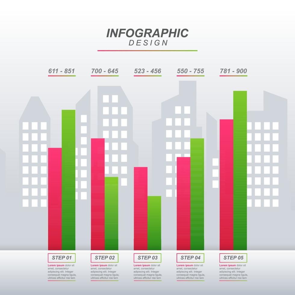 staafdiagram met financieel herstel na infographic crisis vector