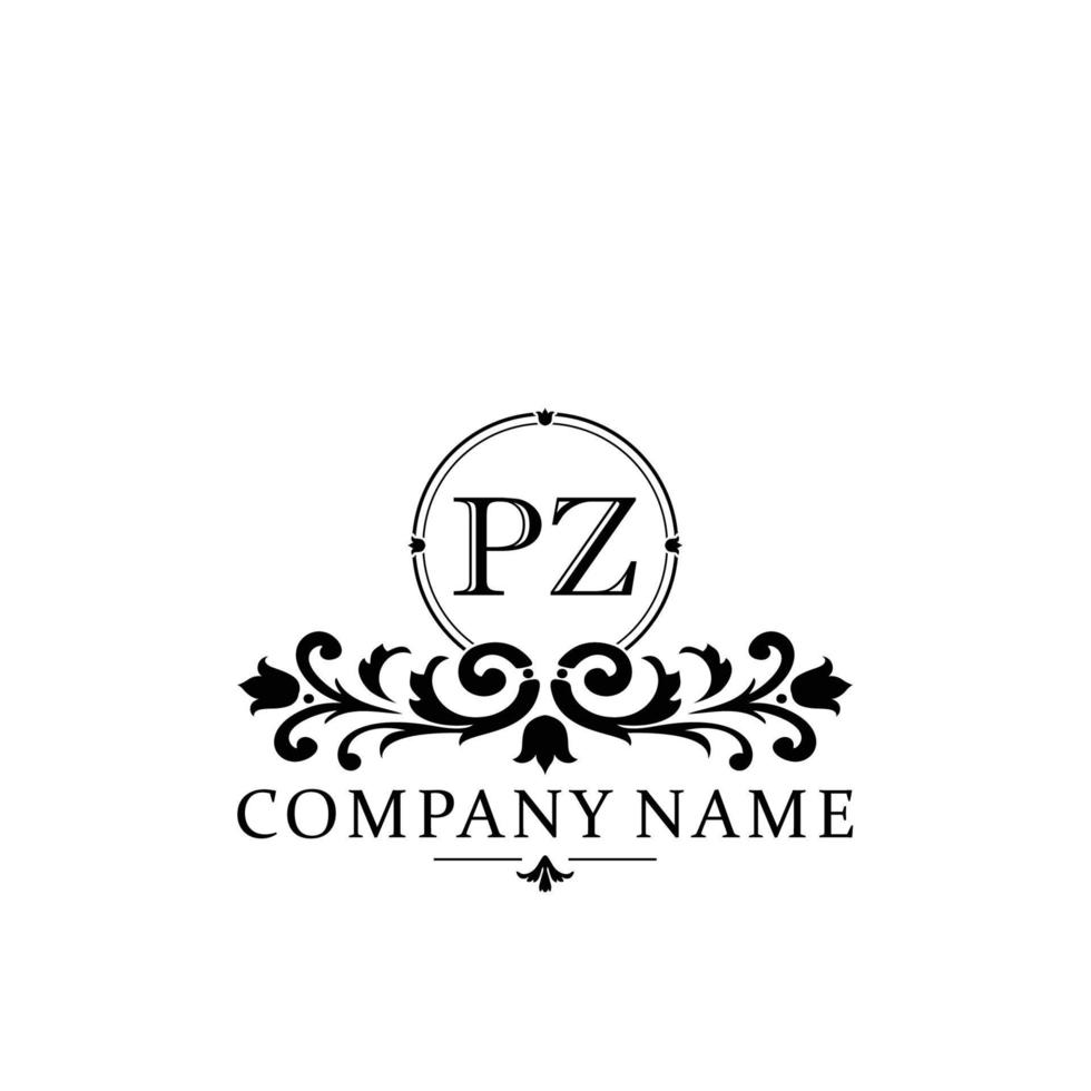 brief pz bloemen logo ontwerp. logo voor Dames schoonheid salon massage kunstmatig of spa merk vector