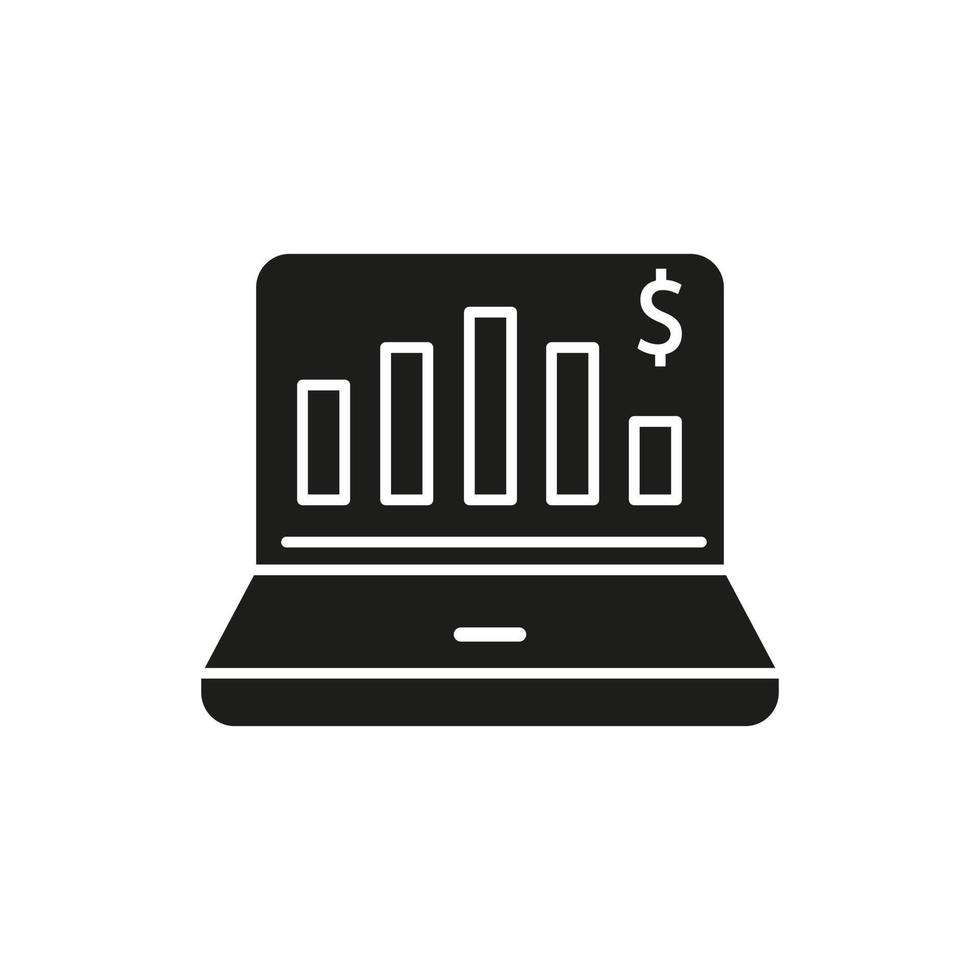 online handel icoon vector. investeringen illustratie teken. financieel analyse symbool of logo. vector