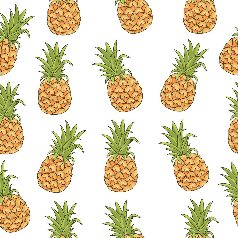 naadloos ananas patroon. kleur vector illustraties Aan een wit achtergrond.