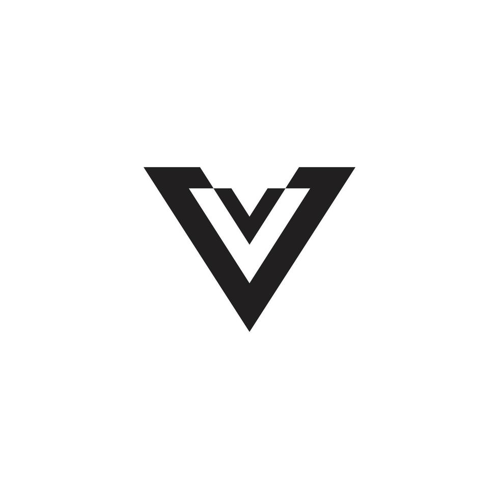 afdrukken v initialen logo vector