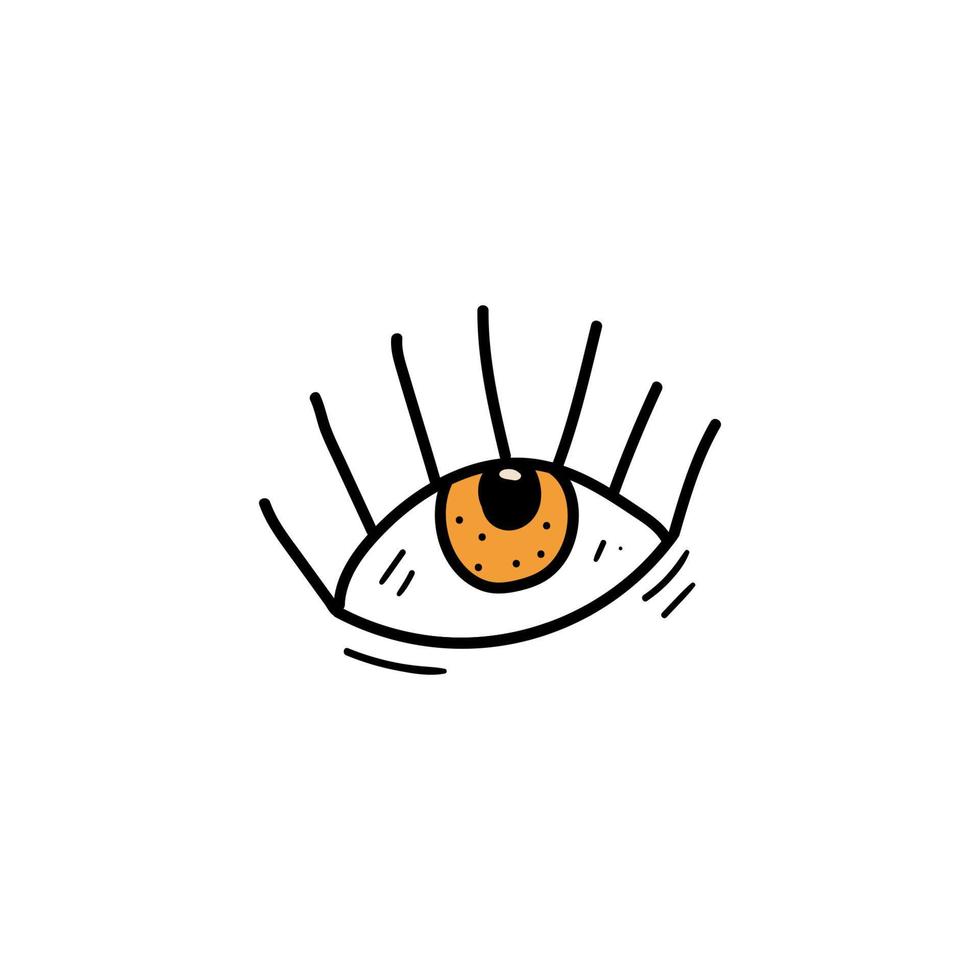 tekening oog hand- getrokken kleur icoon geïsoleerd Aan wit achtergrond. vector ontwerp element voor afdrukken