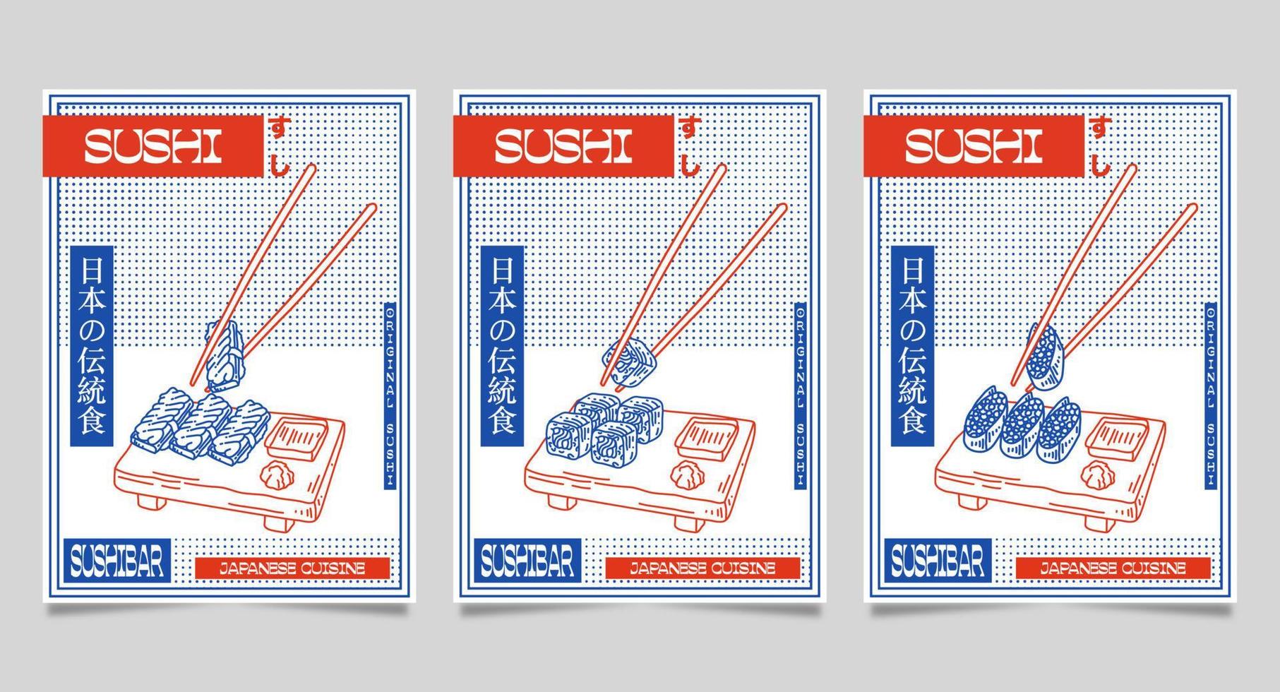 premie vector poster sjabloon voor Japans keuken restaurant