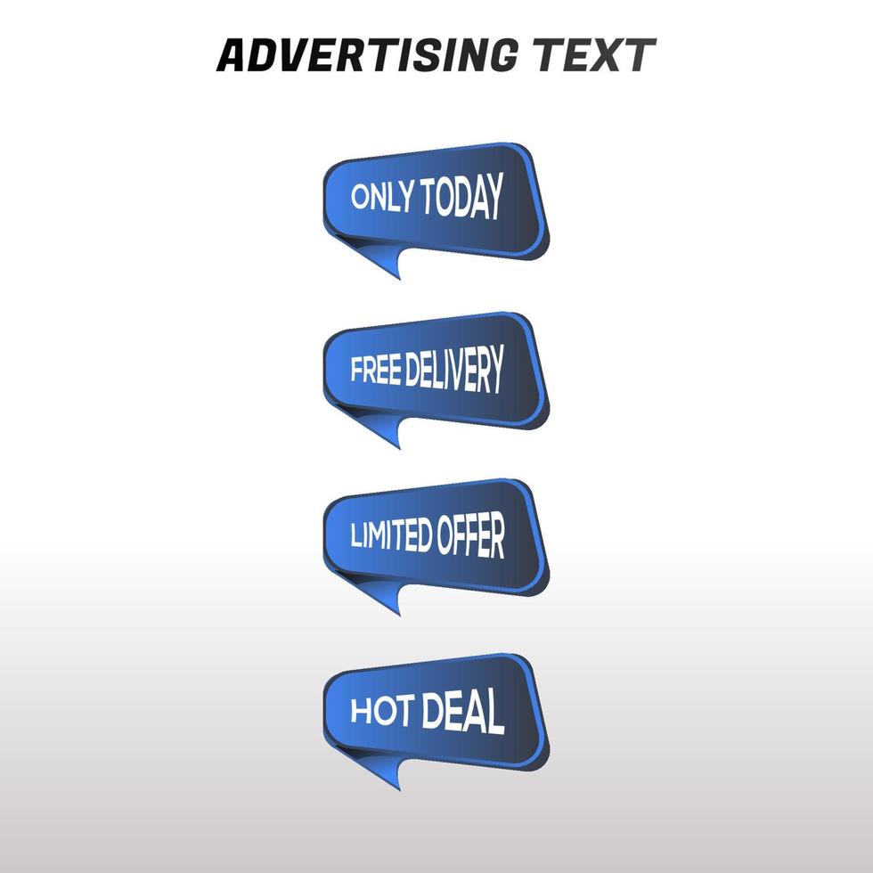 reeks korting etiket met reclame tekst vector