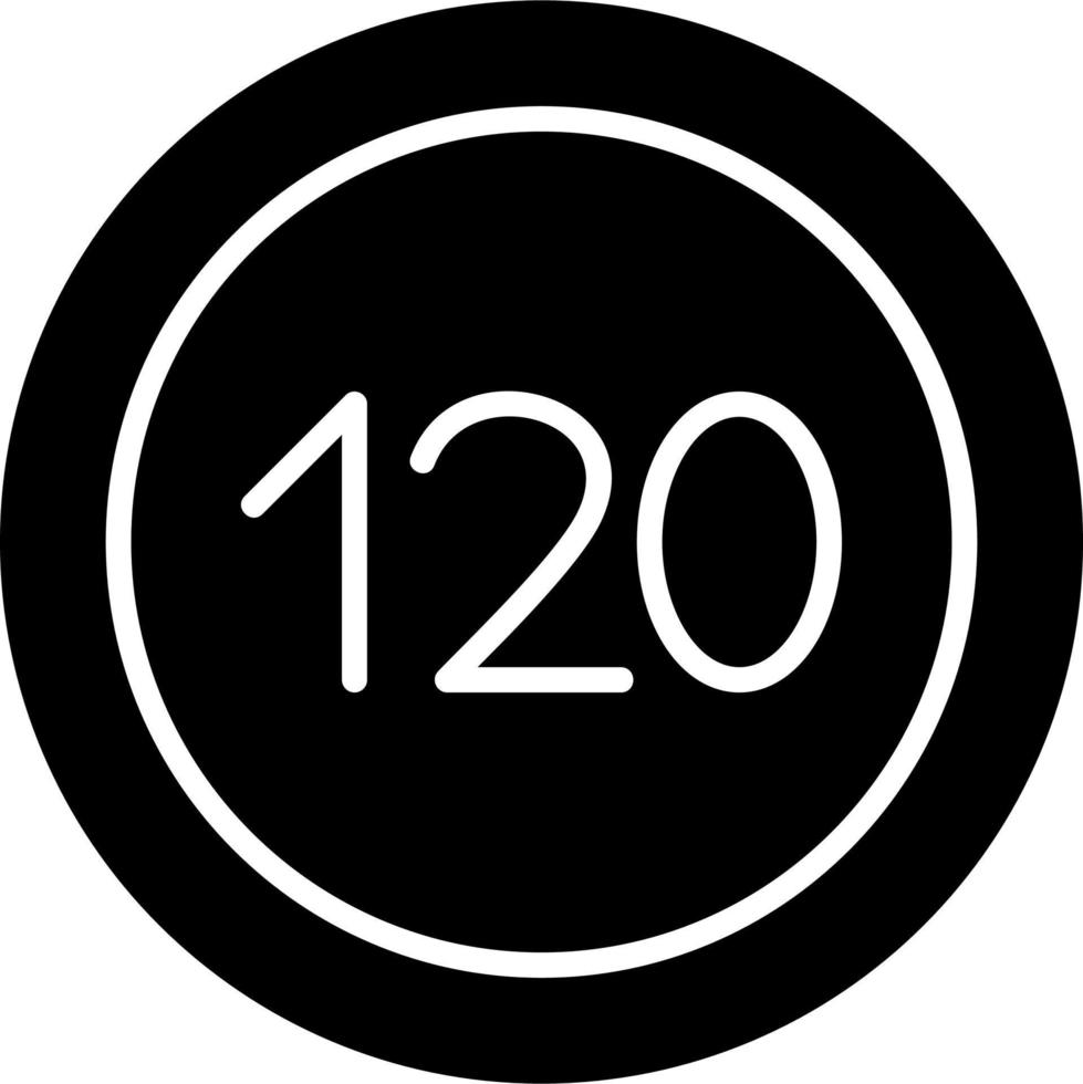 120 snelheid begrenzing vector icoon