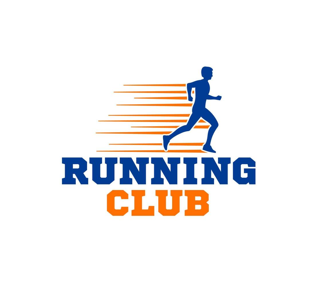 rennen club icoon, jogging sport symbool of teken vector