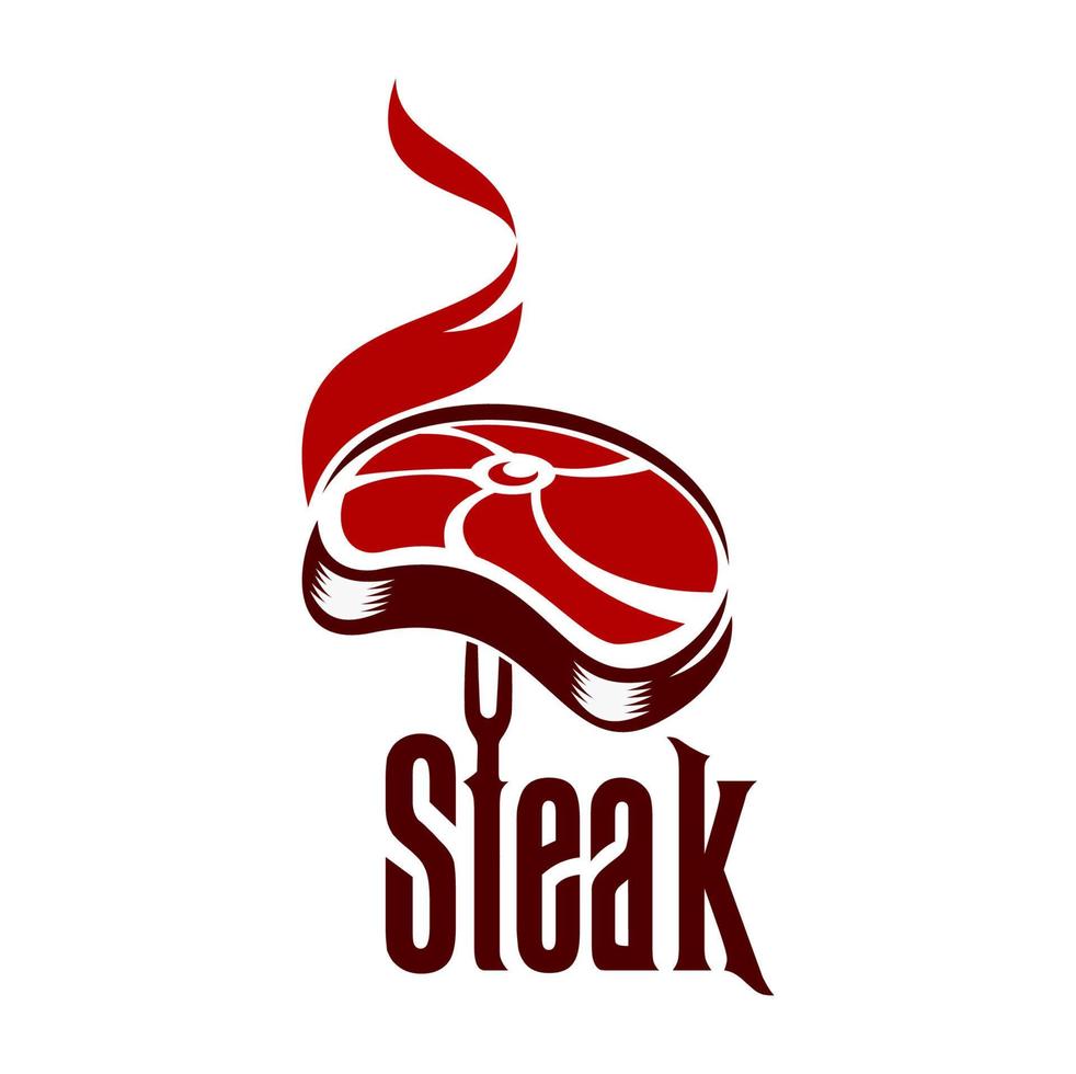 steak rooster icoon, barbecue restaurant symbool vector