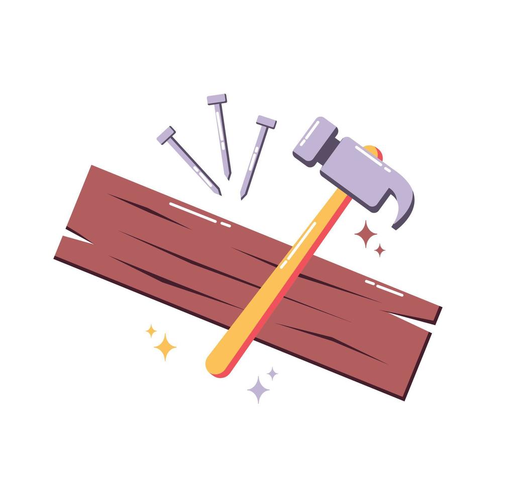 houtbewerker hulpmiddelen. timmerman symbool vector illustratie