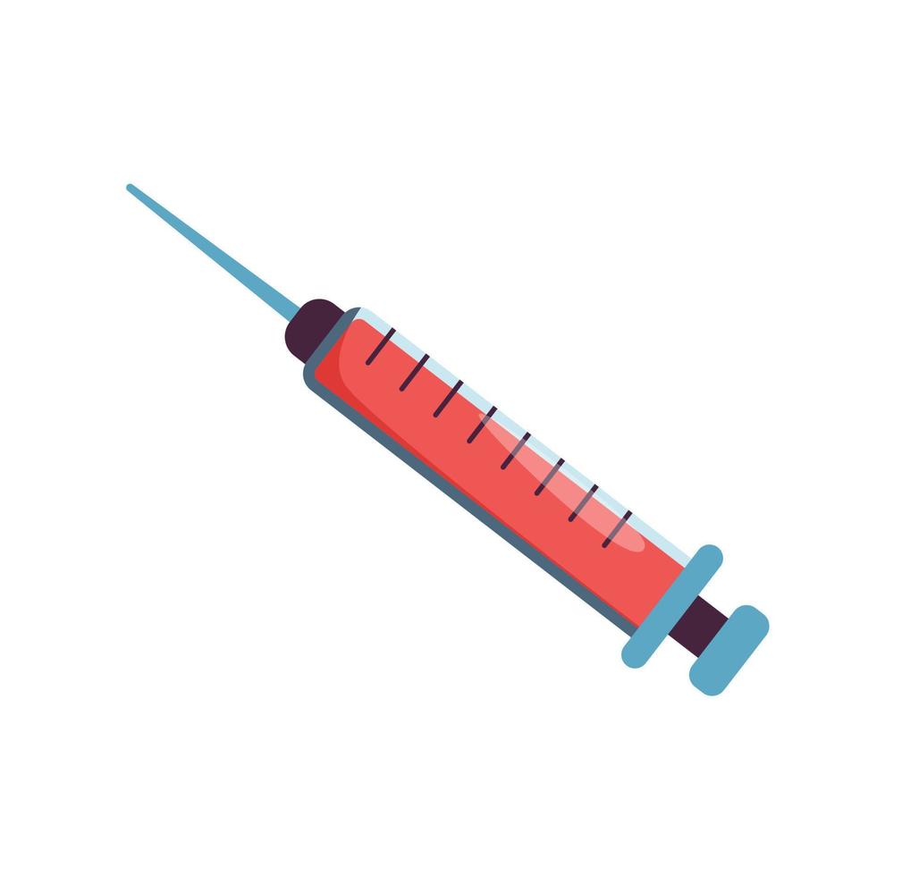 injectiespuit met bloed tekenfilm geïsoleerd vector