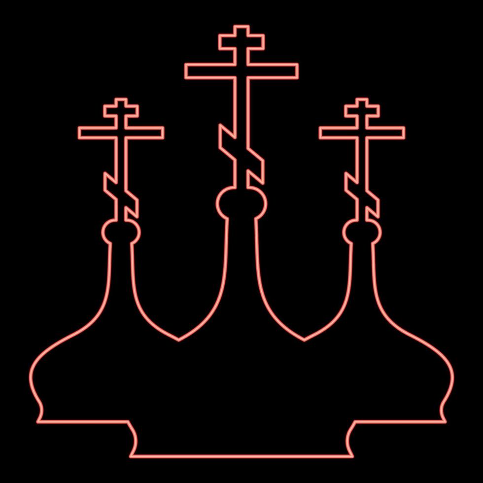 neon koepel van de kerk rood kleur vector illustratie beeld vlak stijl