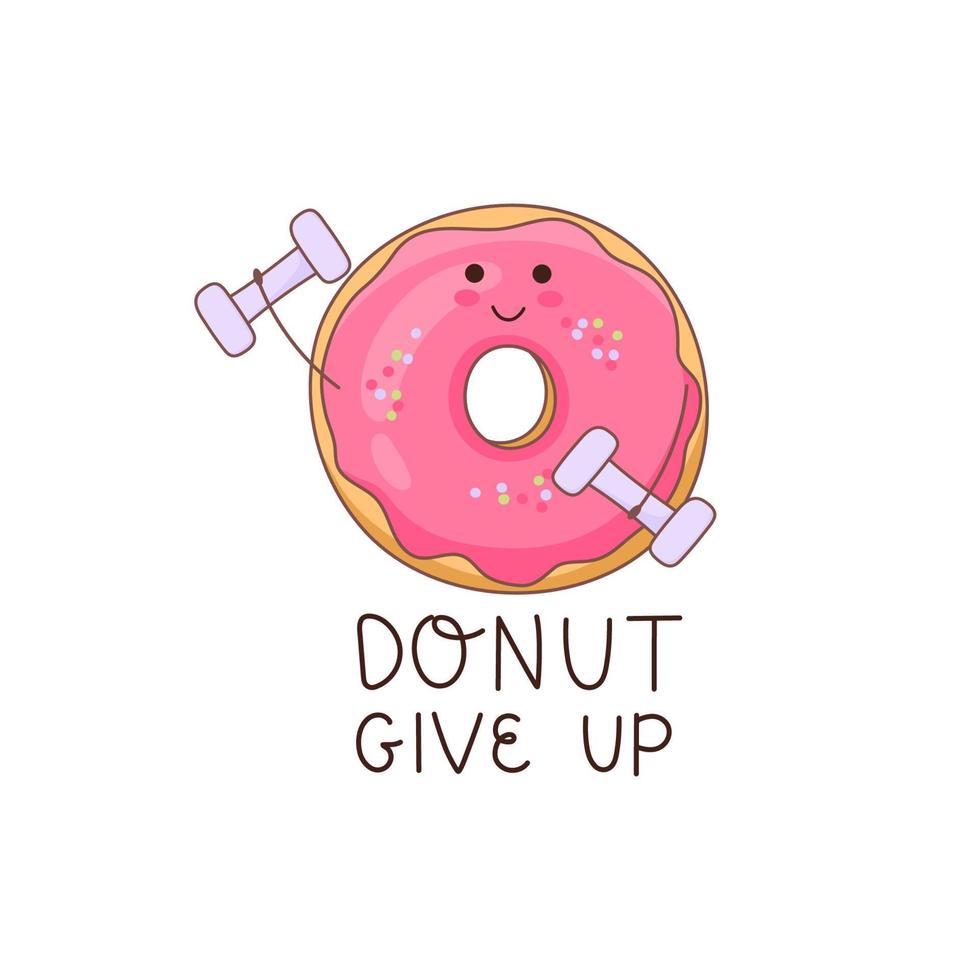 Doen niet geven omhoog. vector illustratie van een donut karakter in tekening stijl. perfect voor gebruikt voor cafe, bakkerij of fabrikant website. ideaal voor stickers, ansichtkaarten, banners of affiches.