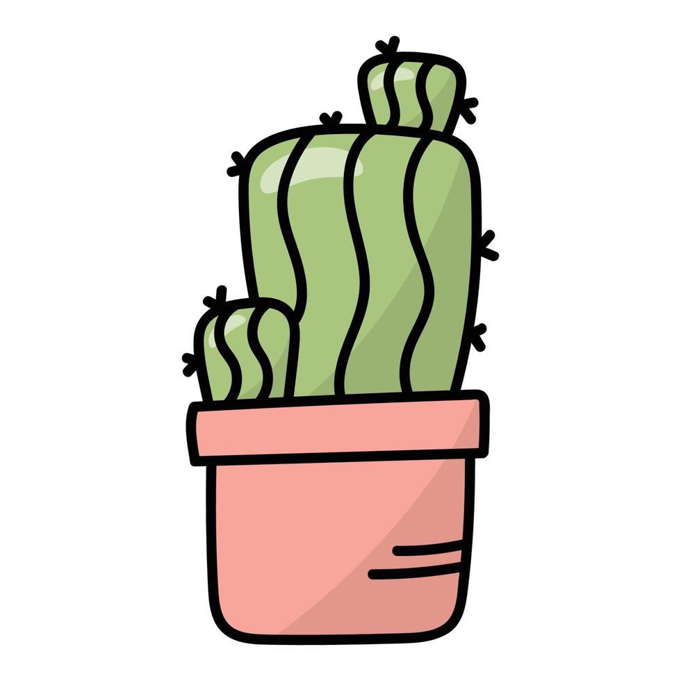 vector illustratie van een helder cactus. vlak, schattig