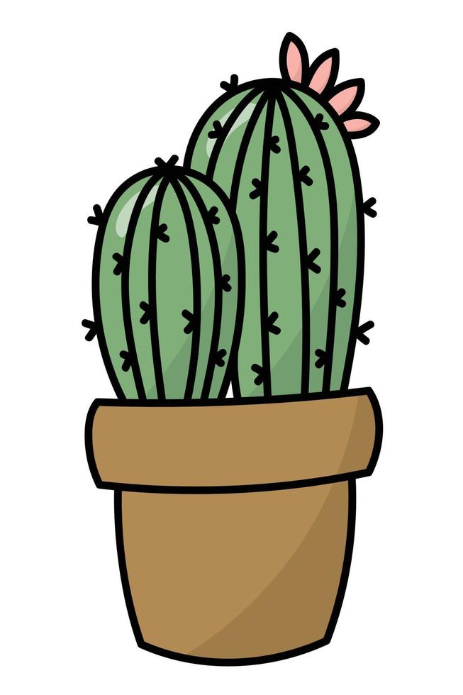 vector illustratie van een helder cactus. vlak, schattig