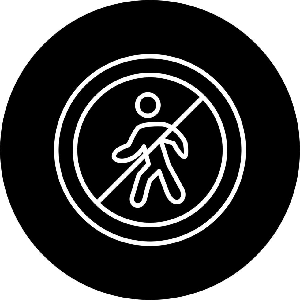 Nee binnenkomst voor voetgangers vector icoon